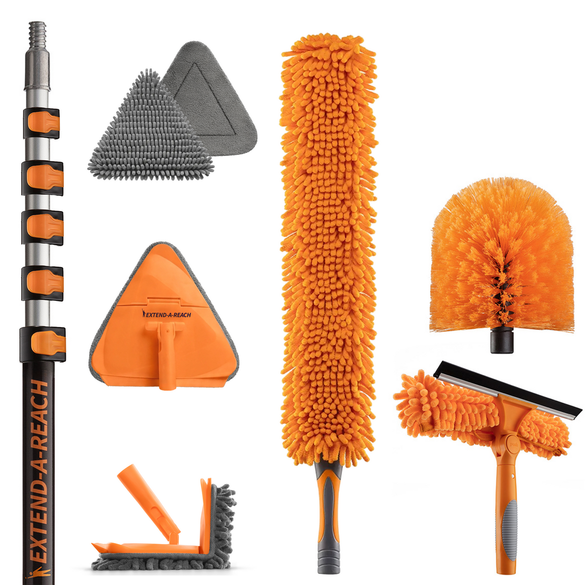 Extend-A-Reach High Reach Duster Kit with Baseboard and Wall Washer Mop