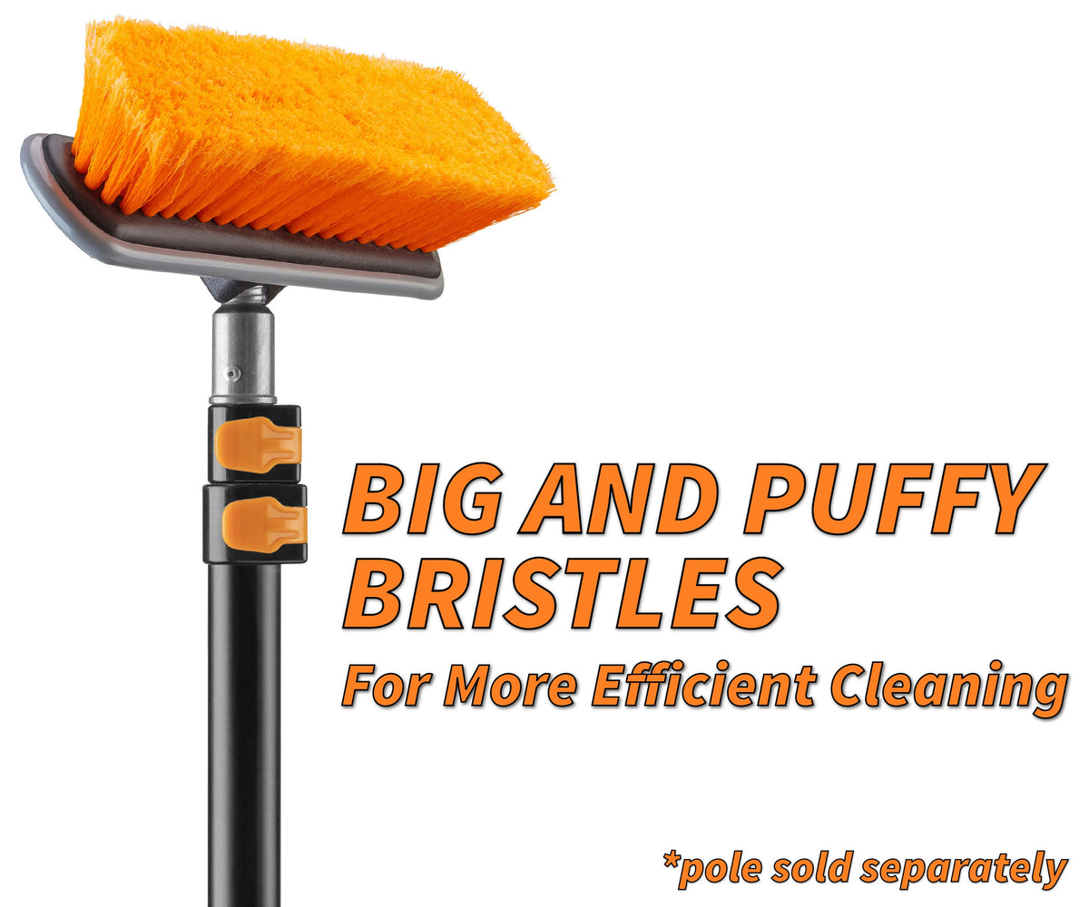 Extend-A-Reach Medium Bristle Deck Brush and Scrub Brush Attachment (Pole Sold Separately)