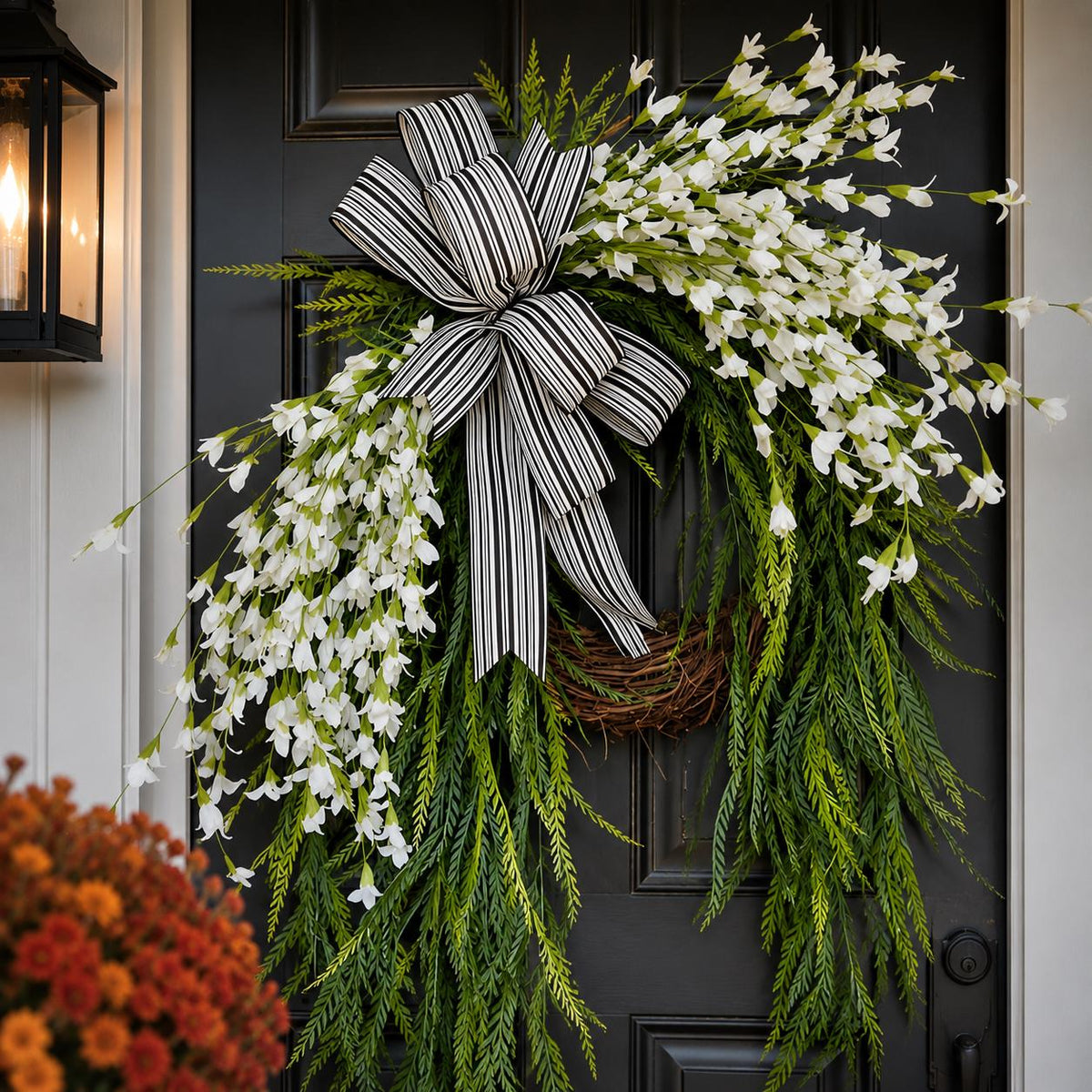 Autumn Front Door Wreath, Fall Hydrangea Wreath