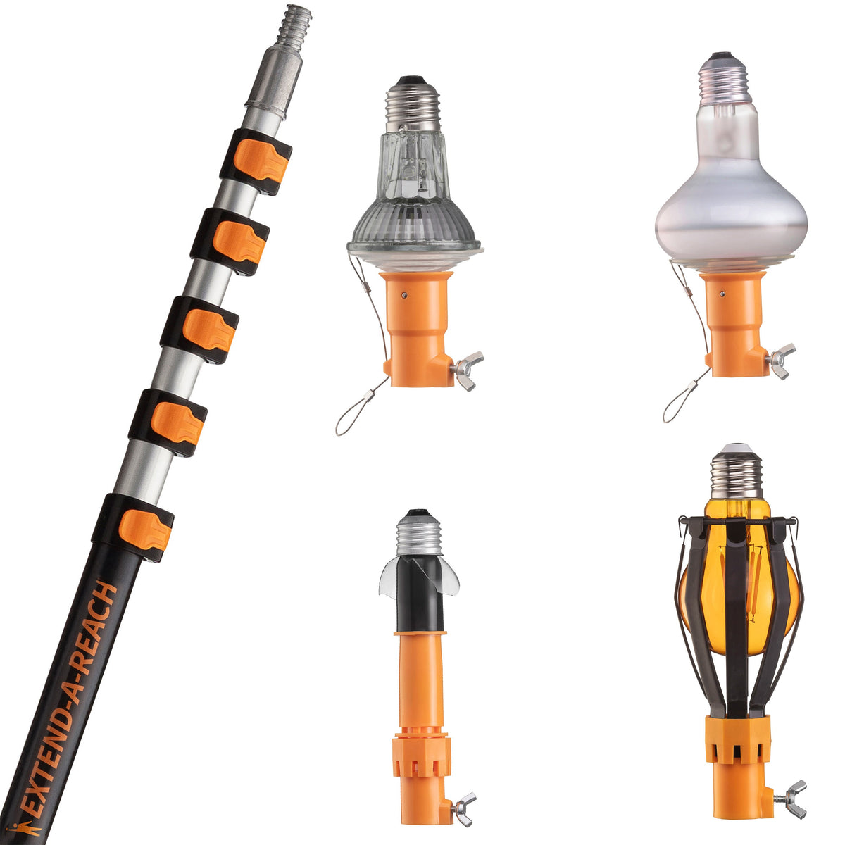 Extend-A-Reach Telescopic Light Bulb Changer for High Ceilings