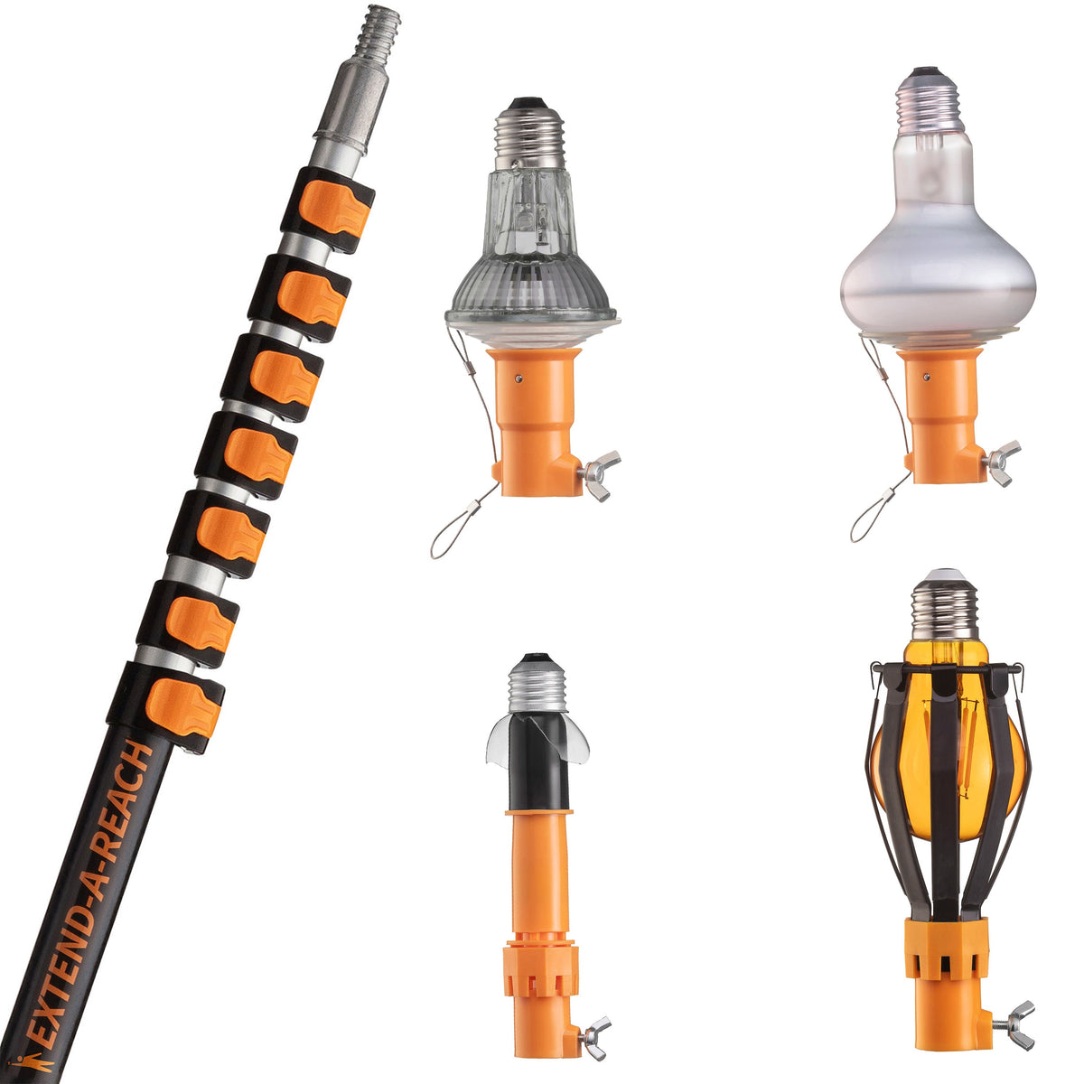 Extend-A-Reach Telescopic Light Bulb Changer for High Ceilings