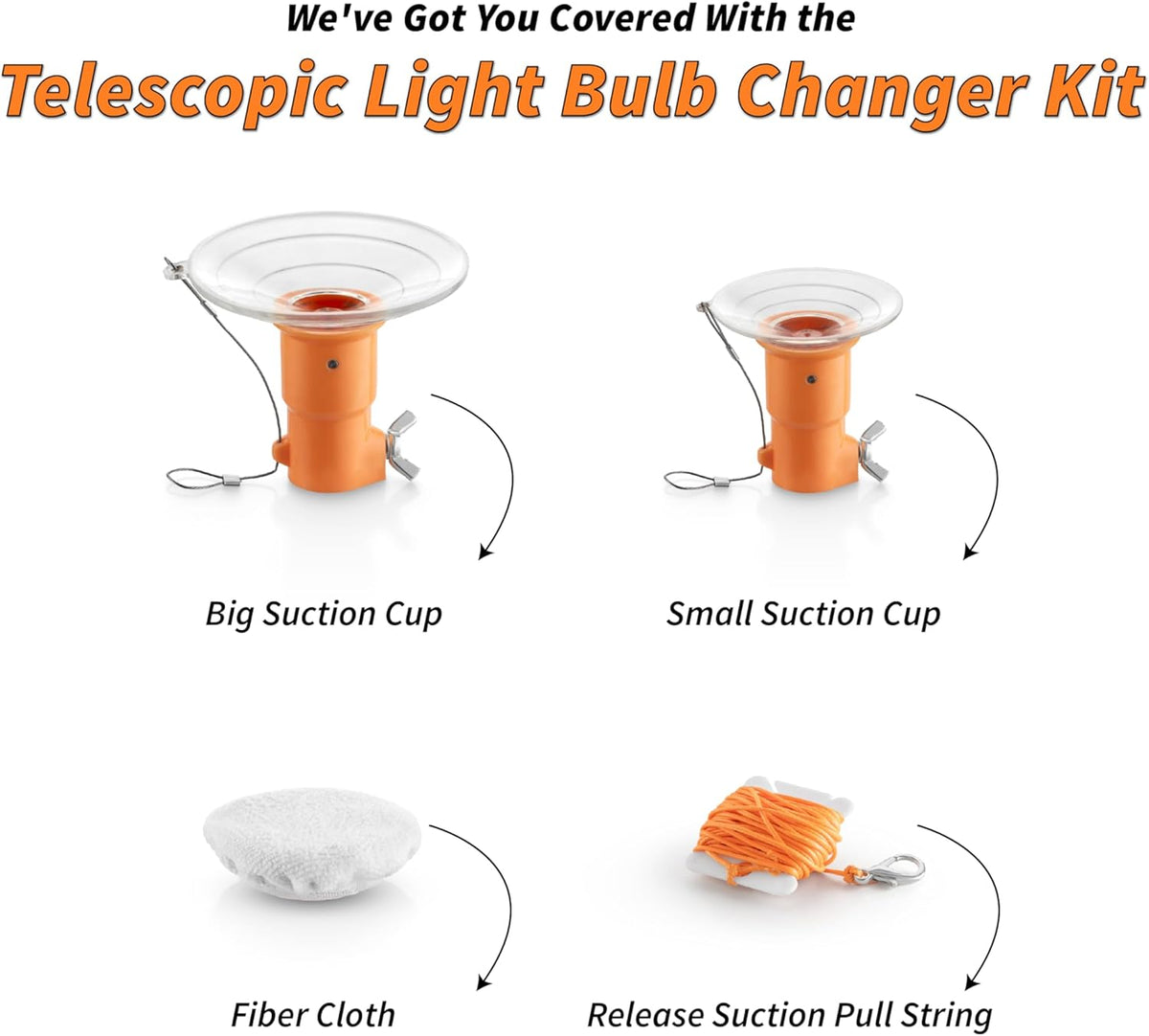 Extend-A-Reach Light Bulb Changer Suction Cups Attachment Kit