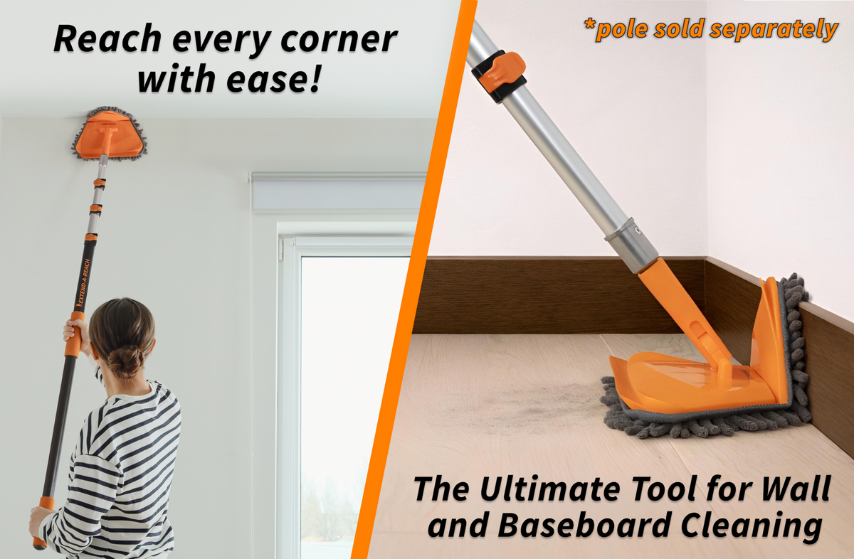 Extend-A-Reach Wall Cleaner Tool with 4 Replacement Pads (Pole Sold Separately)