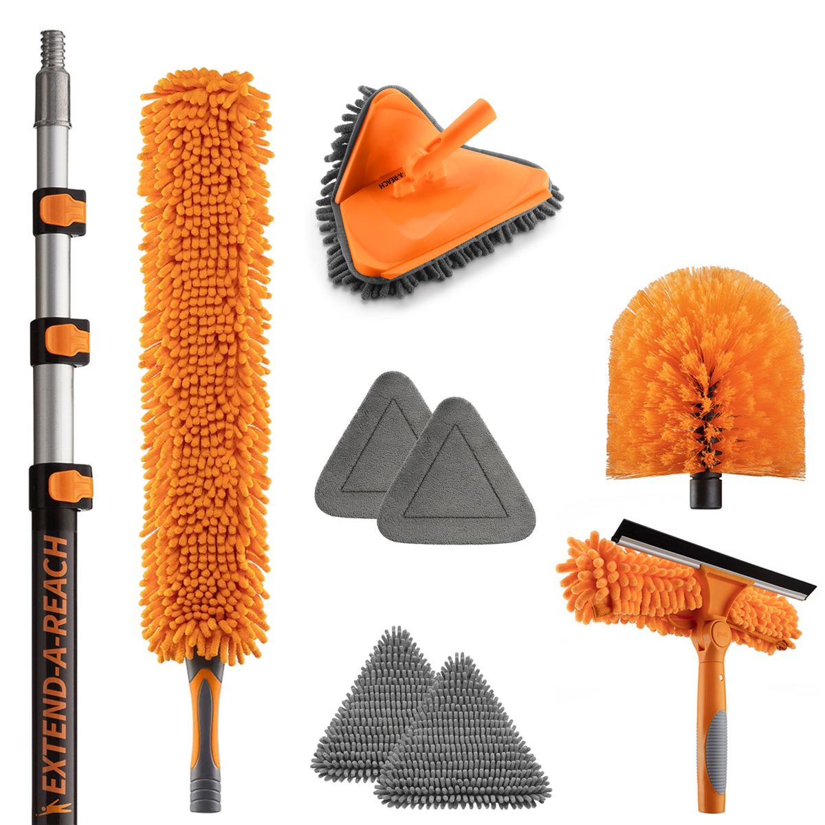 Extend-A-Reach High Reach Duster Kit with Baseboard and Wall Washer Mop