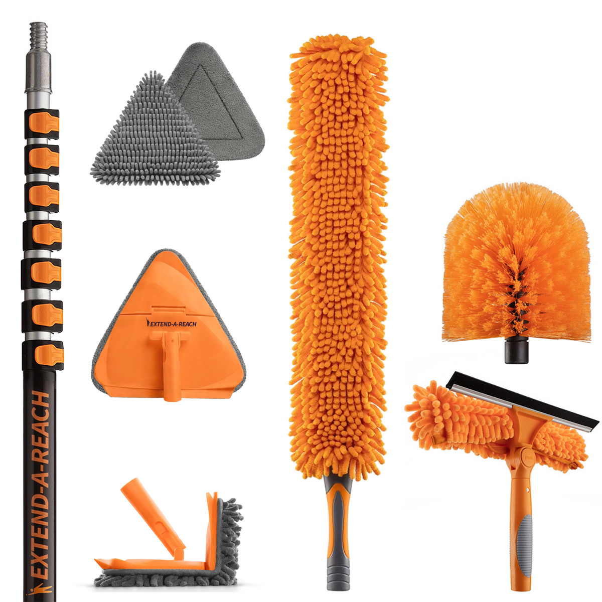Extend-A-Reach High Reach Duster Kit with Baseboard and Wall Washer Mop