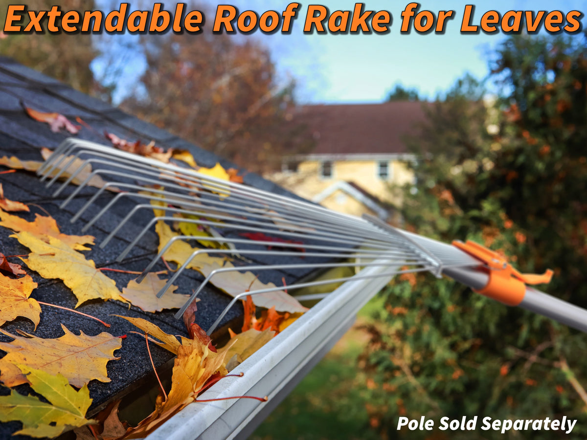 Extend-A-Reach Adjustable Roof Metal Leaf Rake Attachment (Pole Sold Separately)