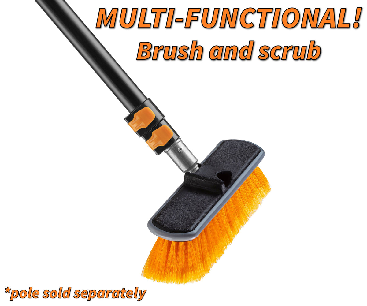 Extend-A-Reach Medium Bristle Deck Brush and Scrub Brush Attachment (Pole Sold Separately)