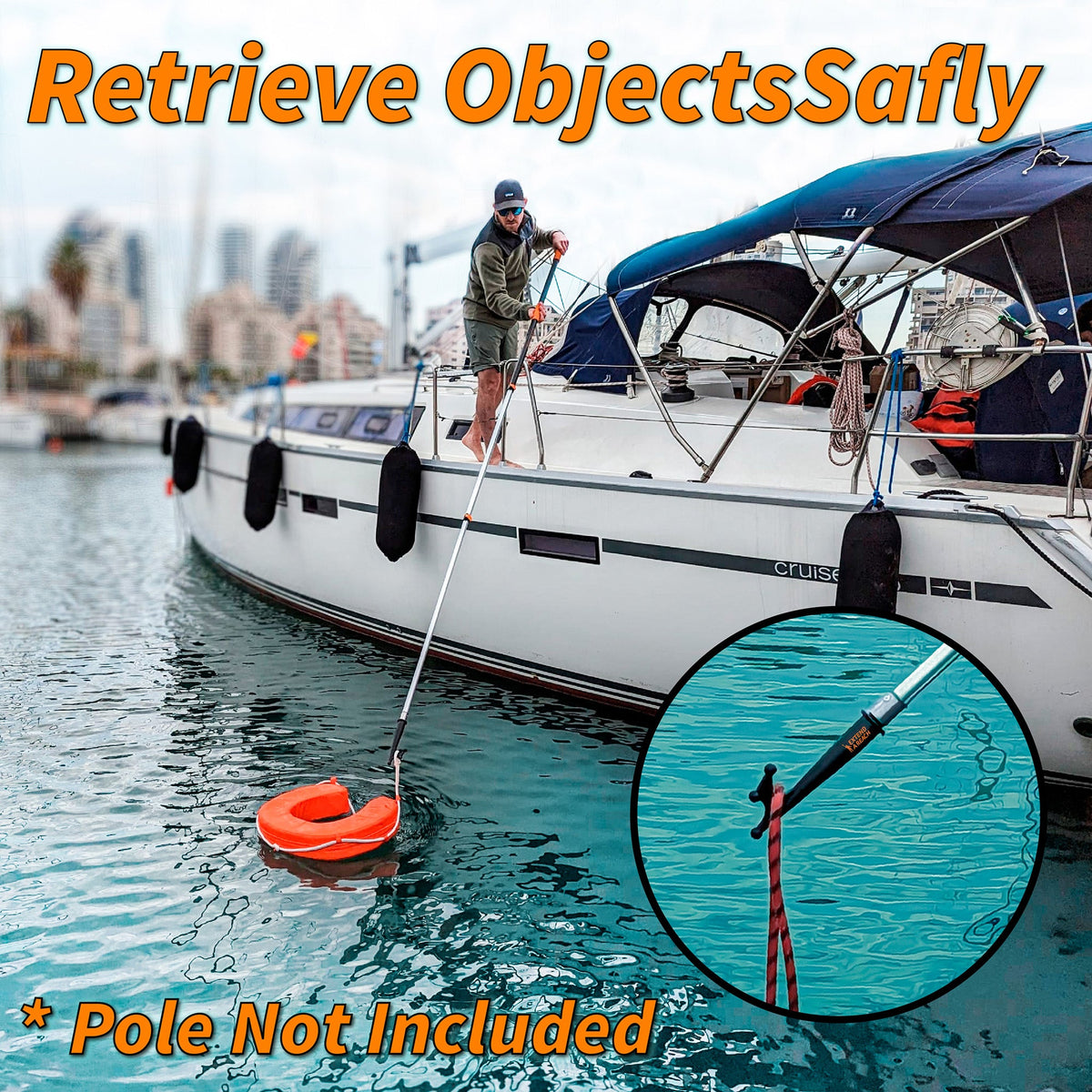 Extend-A-Reach Boat Hook for Docking Attachment (Pole Sold Separately)