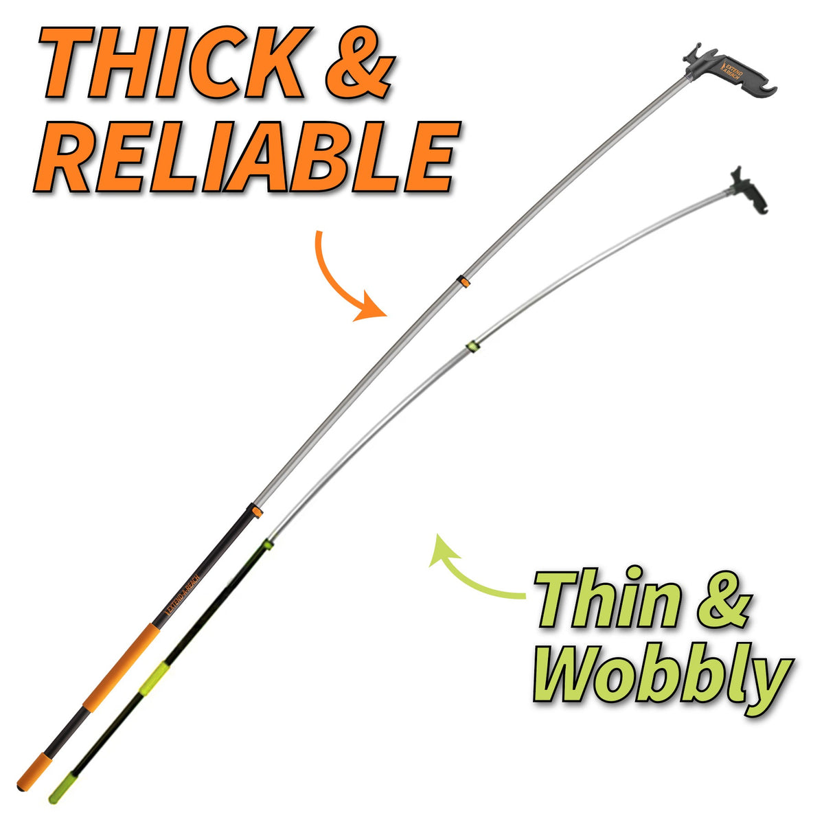 Extend-A-Reach Boat Hook for Docking with Telescoping Extension Pole
