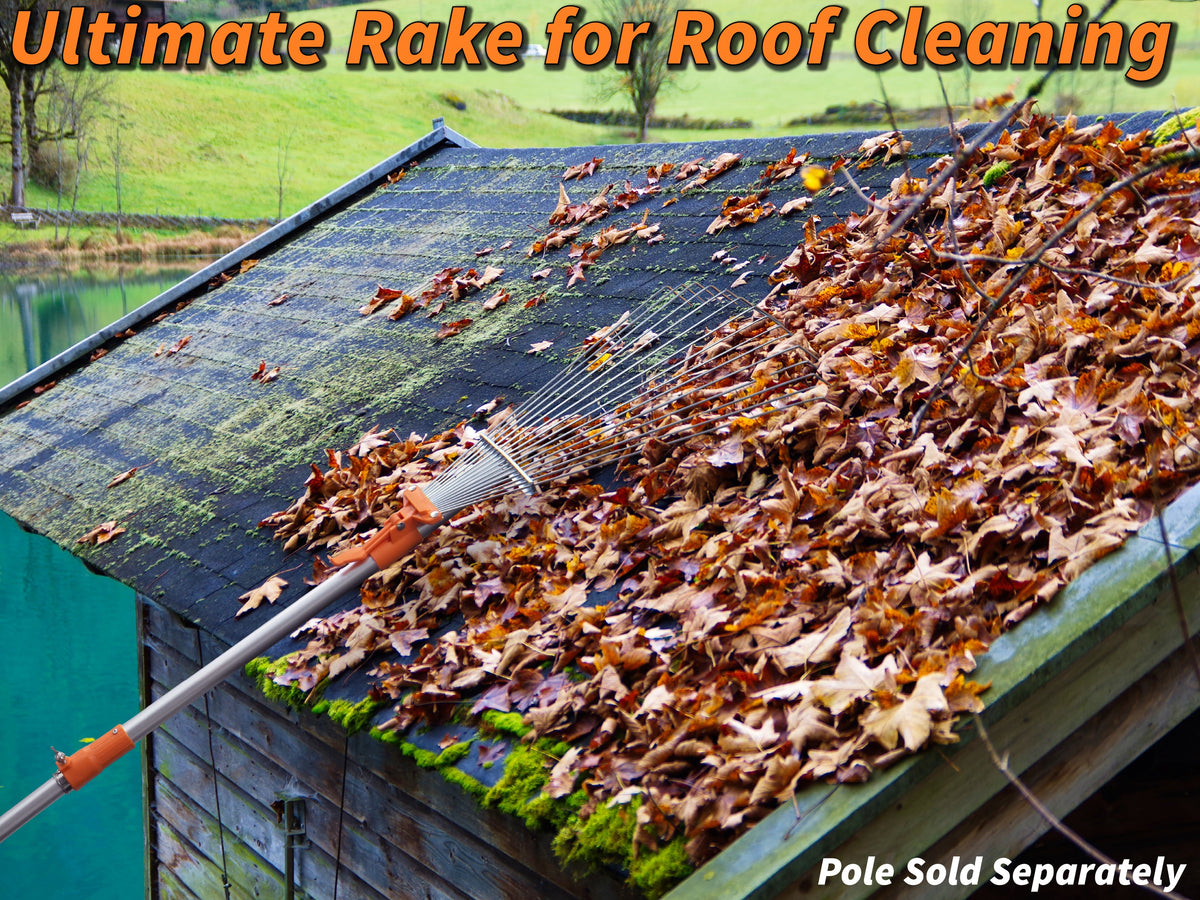 Extend-A-Reach Adjustable Roof Metal Leaf Rake Attachment (Pole Sold Separately)