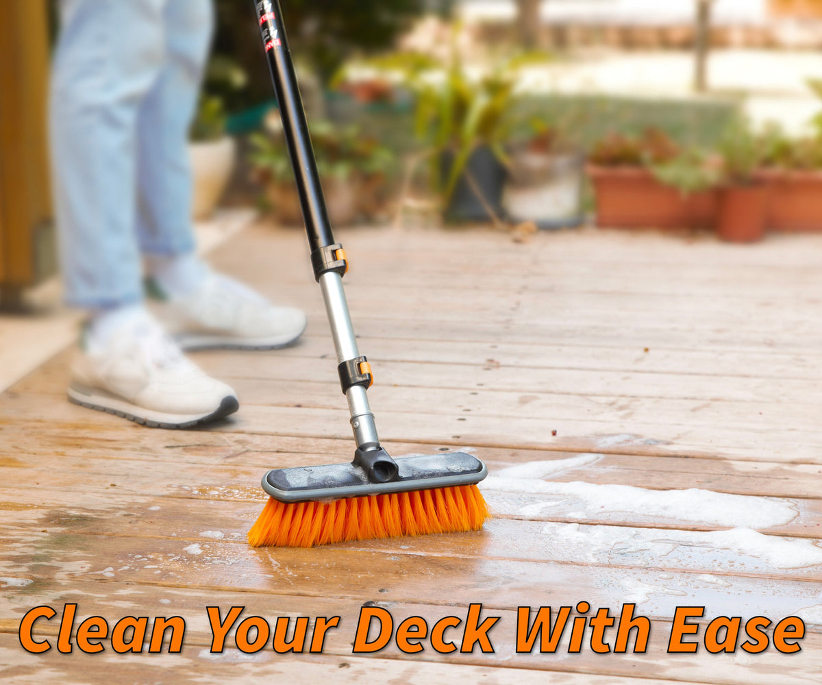 Extend-A-Reach Exterior House Cleaning Brush Set with Extension Pole