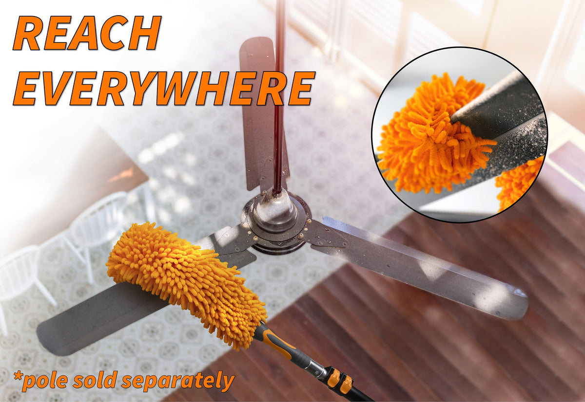 Extend-A-Reach Flexible Ceiling Fan Cleaner Duster - Fits All Extension Poles with Standard US Acme Thread (Pole Sold Separately)