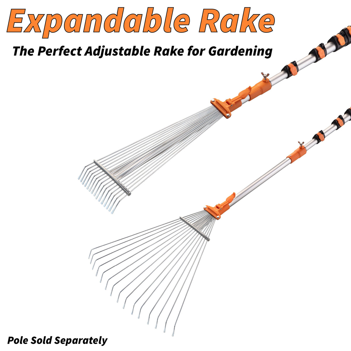 Extend-A-Reach Adjustable Roof Metal Leaf Rake Attachment (Pole Sold Separately)