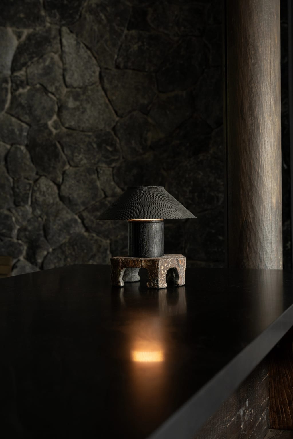 The Dappled Lamp - Charred Ash Wood