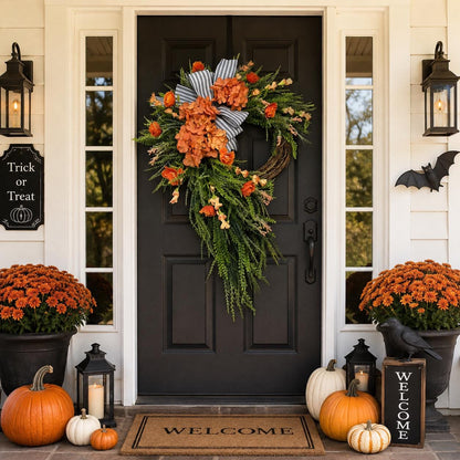 Year Round Hydrangea Wreath,Everyday Spring Summer Front Door Wreath