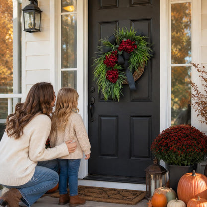 Burgundy Hydrangea Wreath, Fall Front Door Wreath, Black Bow Grapevine Wreath