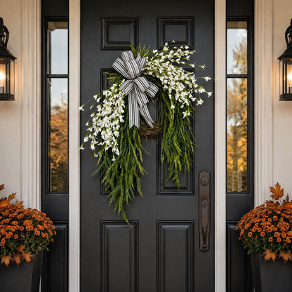 Autumn Front Door Wreath, Fall Hydrangea Wreath