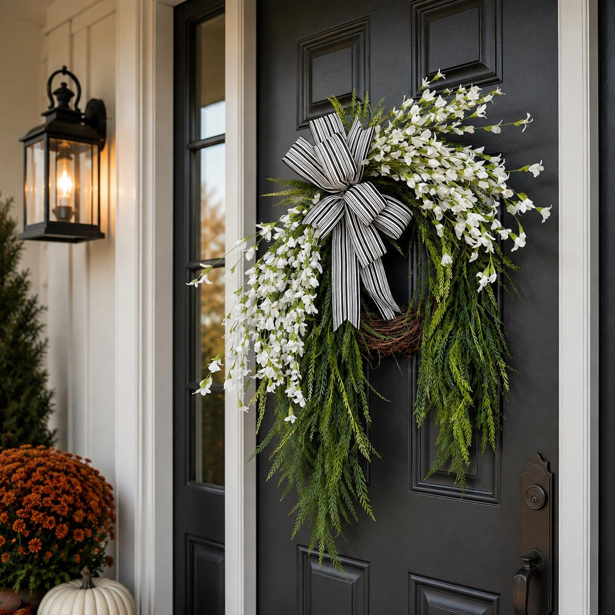 Autumn Front Door Wreath, Fall Hydrangea Wreath