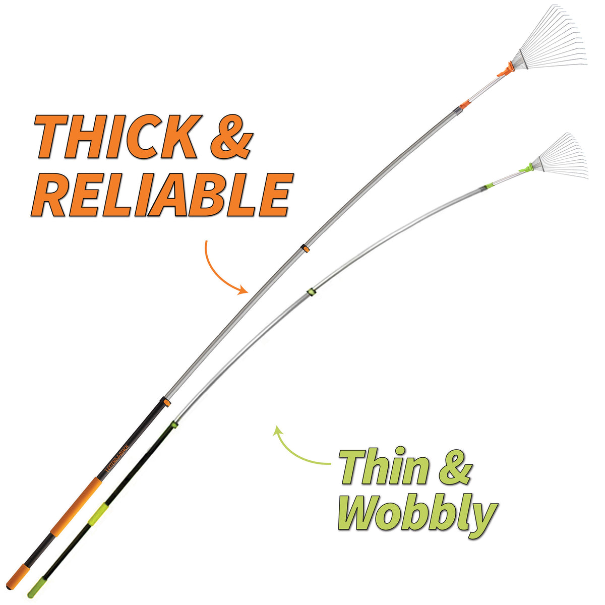Extend-A-Reach Telescoping Collapsible Roof Rake for Leaves and Pine with Extension Pole