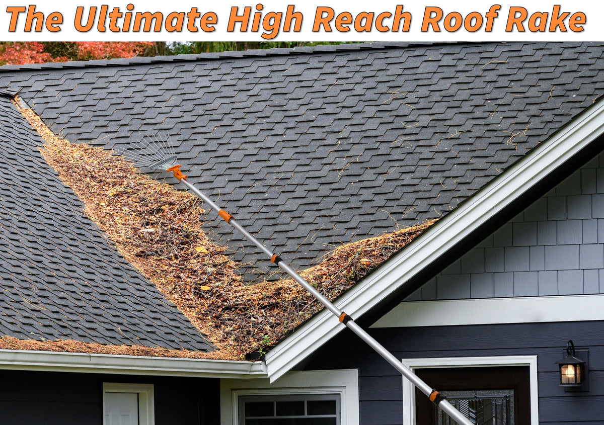Extend-A-Reach Telescoping Collapsible Roof Rake for Leaves and Pine with Extension Pole