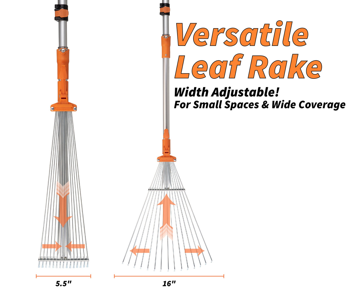 Extend-A-Reach Telescoping Collapsible Roof Rake for Leaves and Pine with Extension Pole