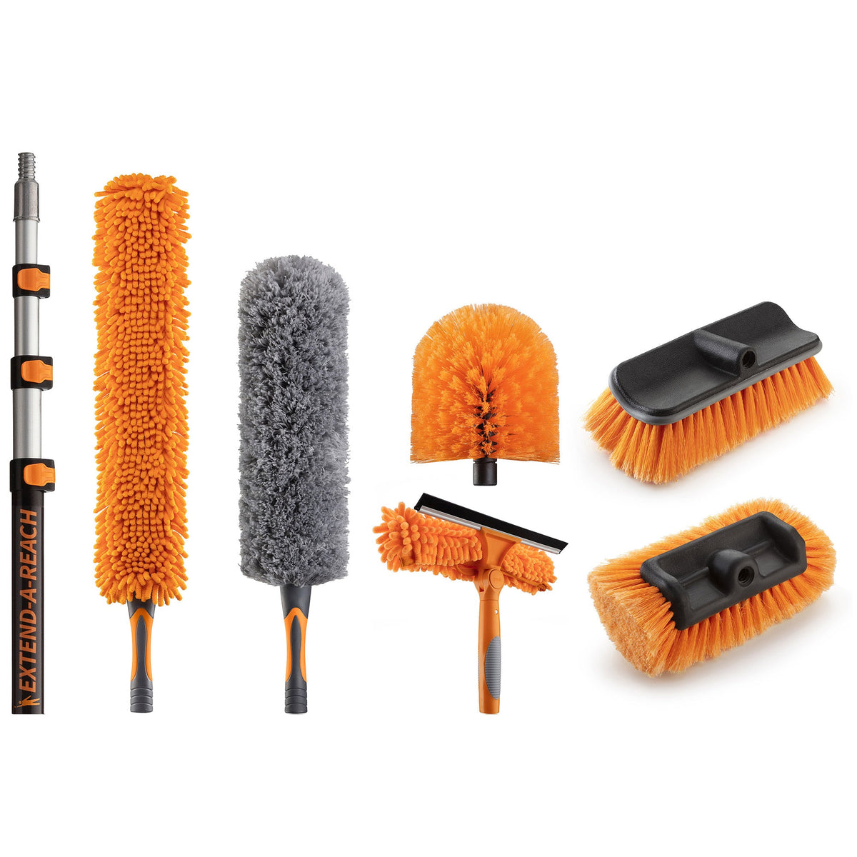 Extend-A-Reach High Reach Telescoping Duster Kit and Vinyl Siding Brushes with Extension Pole