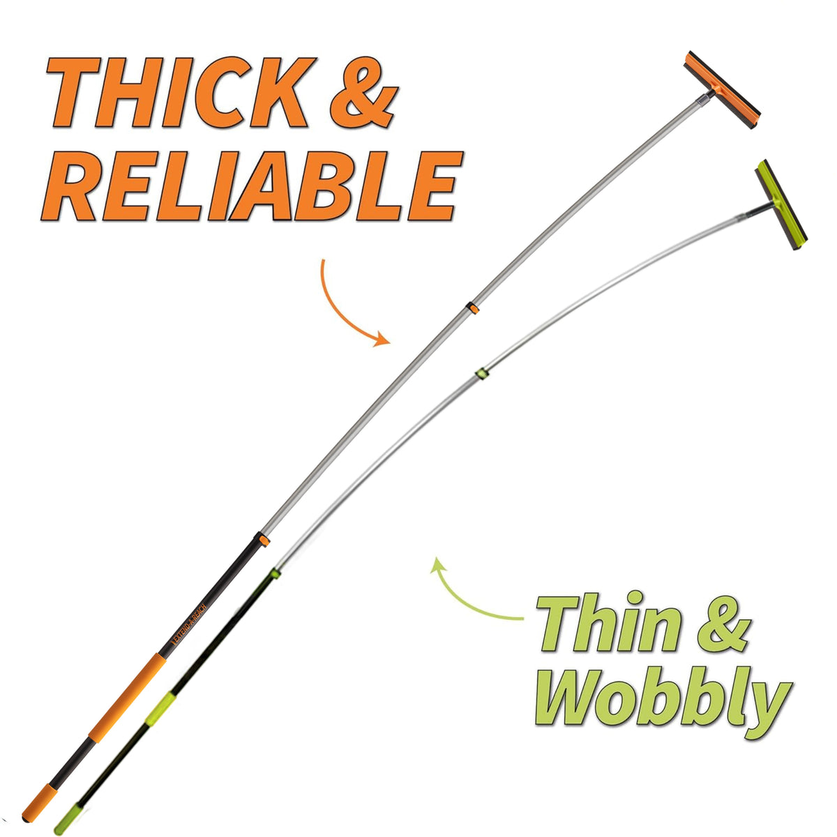 Extend-A-Reach Window Washer Squeegee Kit with Extension Pole