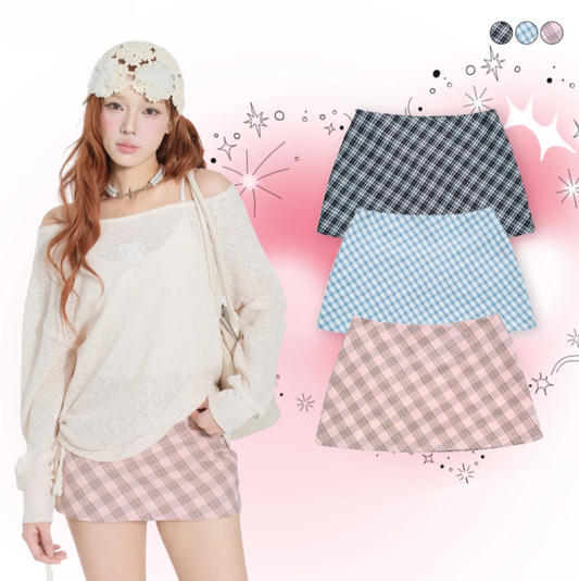 Women's A-line plaid skirt