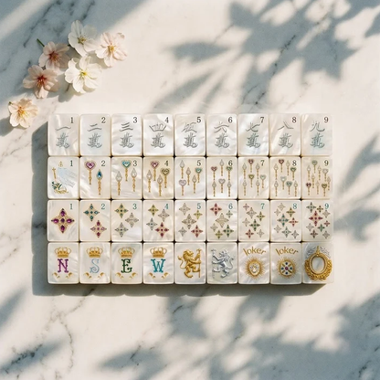 Mother-of-Pearl & Gold Mahjong — 160 Tiles