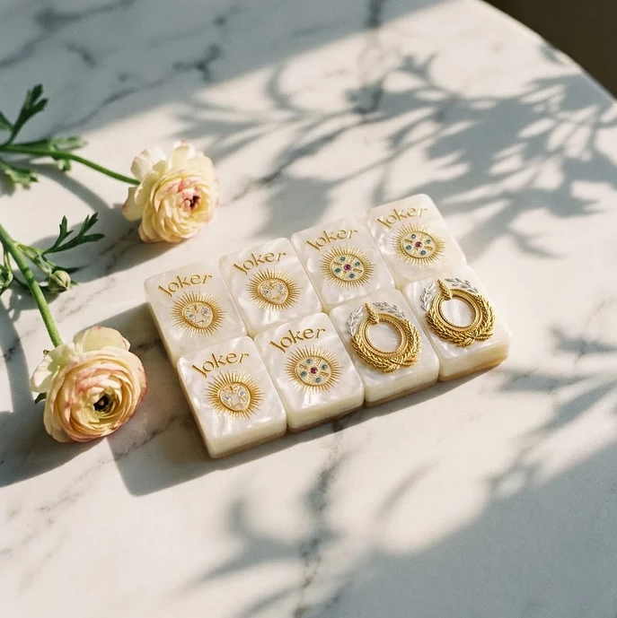 Mother-of-Pearl & Gold Mahjong — 160 Tiles