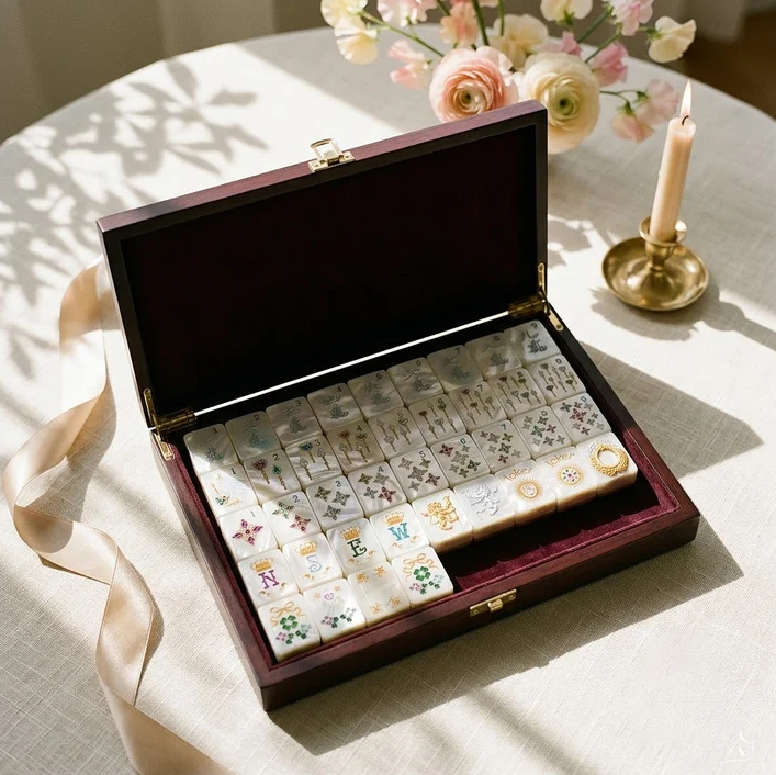 Mother-of-Pearl & Gold Mahjong — 160 Tiles