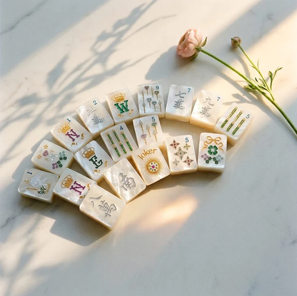 Mother-of-Pearl & Gold Mahjong — 160 Tiles