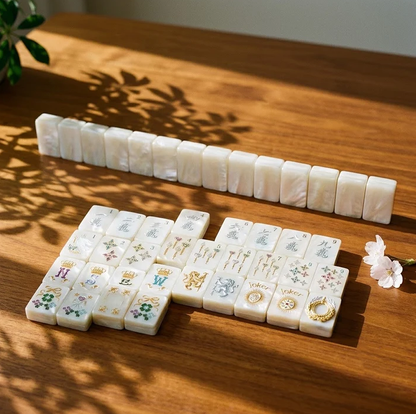 Mother-of-Pearl & Gold Mahjong — 160 Tiles
