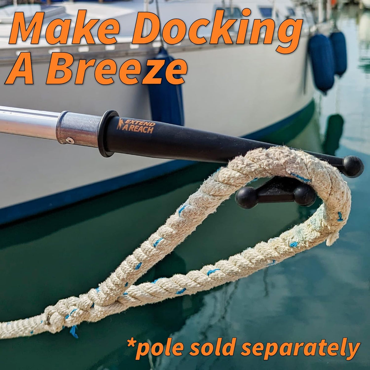 Extend-A-Reach Boat Hook for Docking Attachment (Pole Sold Separately)
