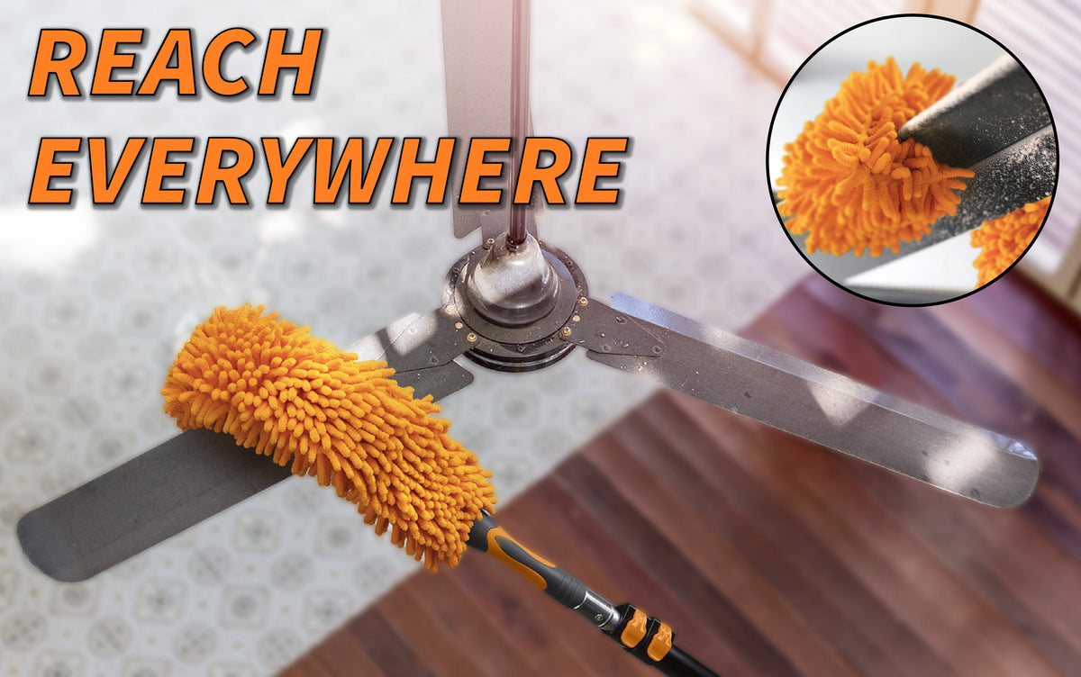 Extend-A-Reach Flexible Fan Duster for Ceiling Fan with Extension Pole