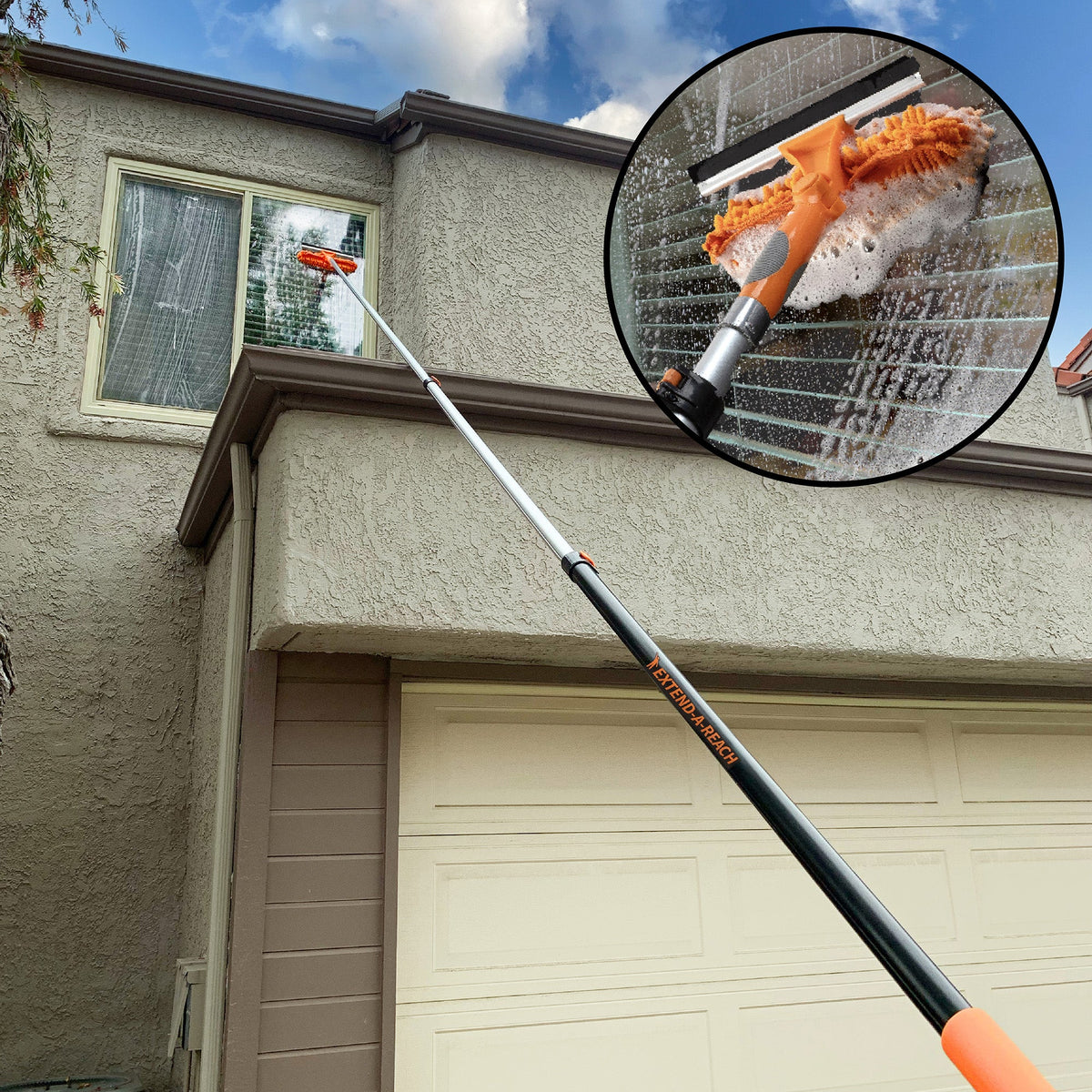 Extend-A-Reach Window Washing Squeegee Kit with Extension Pole